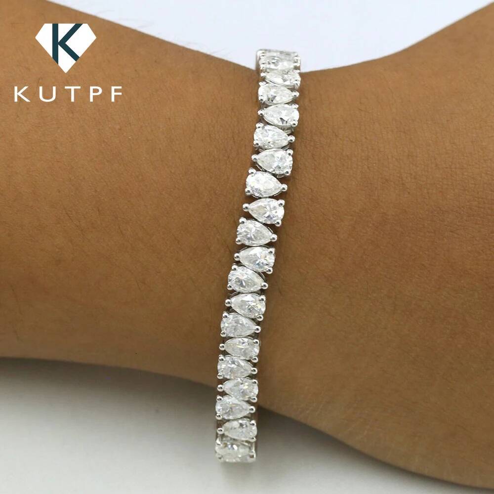 035caratWaterdrop Moissanite Tennis Bracelet For Women S925 Silver Pear cut Lab Diamond Engagement Bracelets With Certificate