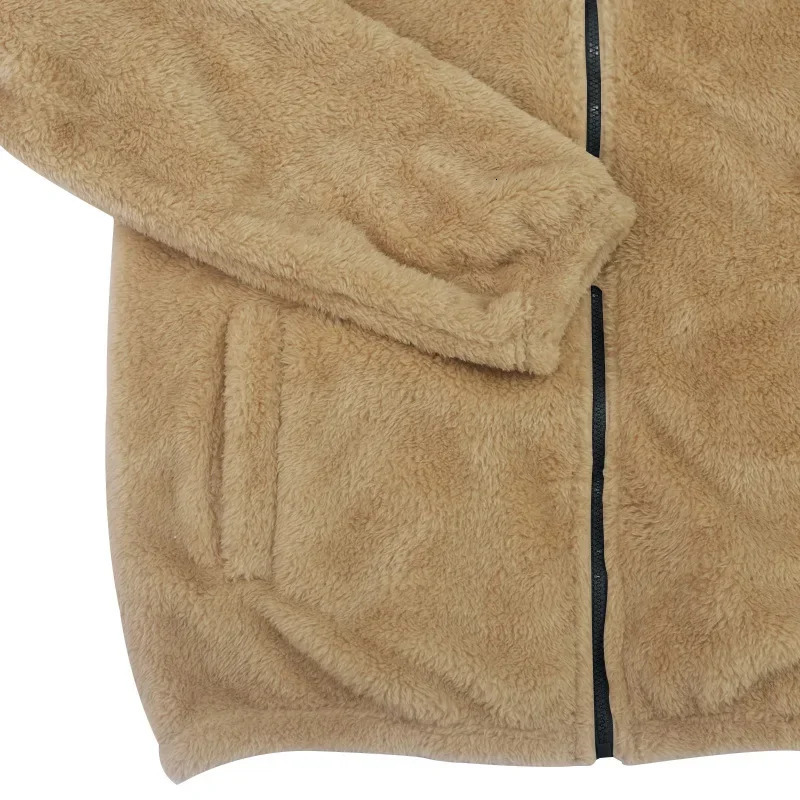 Mens Teddy Bear Fleece Coat Winter Autumn Warm Long Sleeve Jacket Fur Fluffy Hooded Outwear Jumper Hoodies Windbreaker 250901