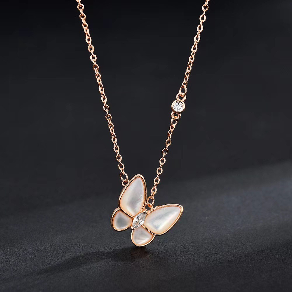 necklace designer necklace Rose Gold Stainless Steel Necklace for Women Luxurious Butterfly Design luxury jewelry jewlery designer for women jewlery pendant