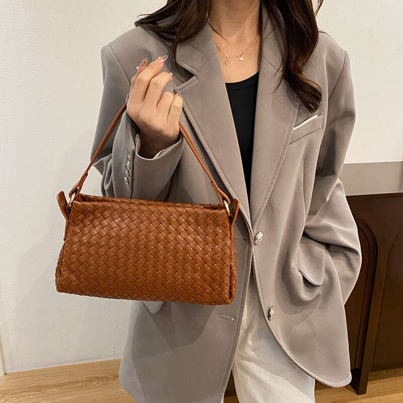 Dhpet_Wholesale 2025 Women's Woven Square - Textured Shoulder Purse With Double Straps, Small Crossbody Bag For Work Commute