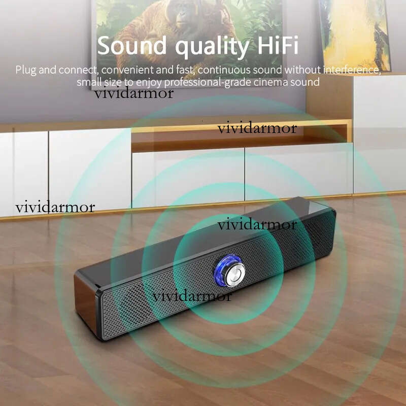 Popular All-In-One Bluetooth Wired Subwoofer Long Bar Small Computer Desktop Notebook Home Speaker