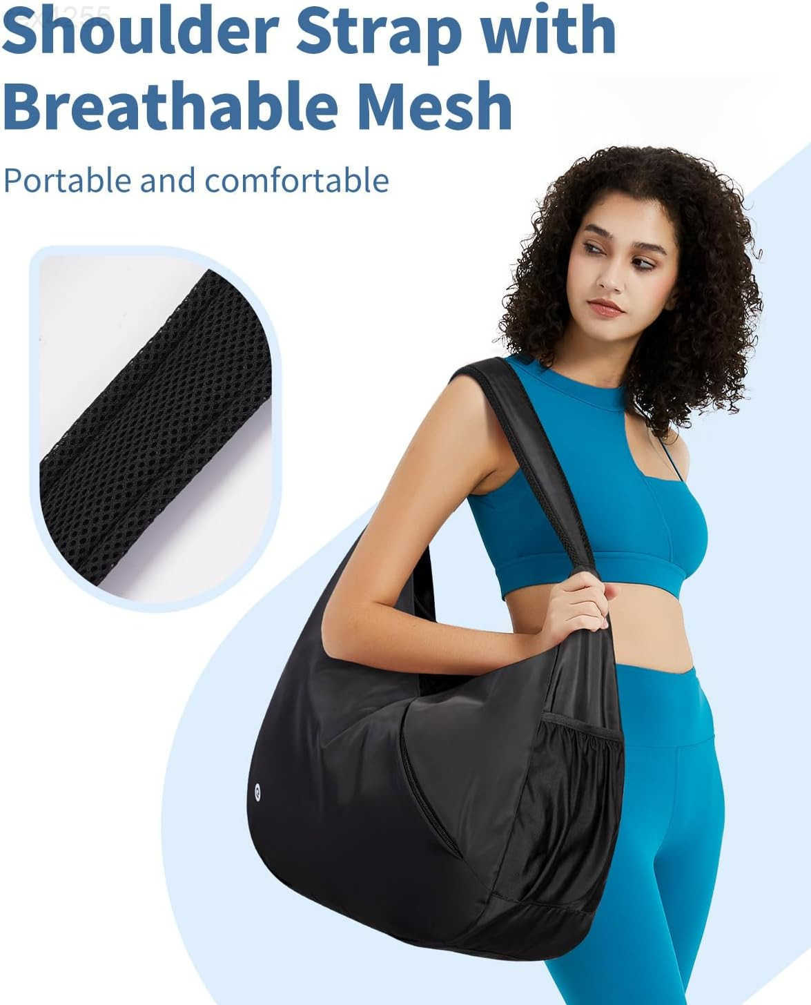 Large Gym Bag for Women Sports Duffel Bag with Hidden Yoga Mat Holder Shoe Compartment Workout Dance Tote Bag with Wet Pocket Overnight Weekender Bag 