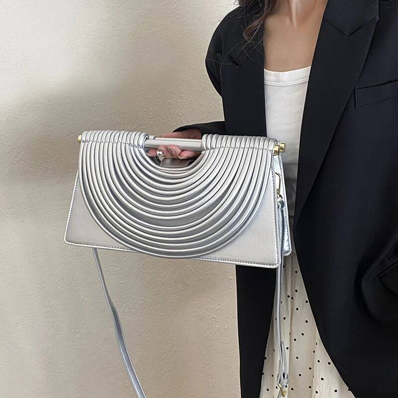 Branded Evening Clutch Purse Women Noodles Design Golden Crossbody Bag For Wedding Dinner Party Designer Handbag high-quality