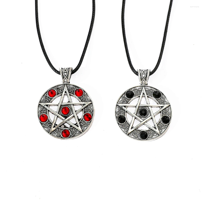 Pendant Necklaces Vintage Gothic Supernatural Necklace - Pentagram Pentacle Five-Pointed Star On Rope Chain For Wholesale