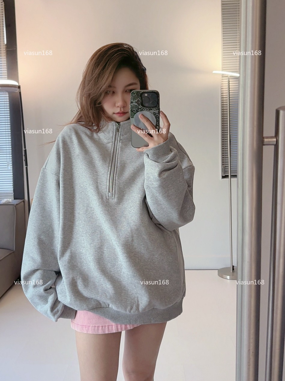 Yoga Hoodies Sets Stand Up Collar Sweatshirts 1/4 Pullover Outfits Men Women Sweatshirts 3D Sier On Chest Loose Long Sleeve Sweatwear Aloness Women Clothes