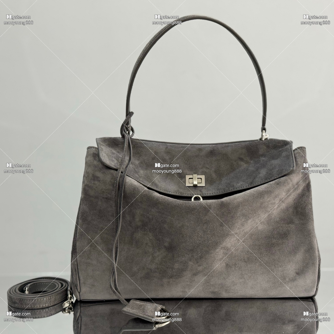 12A Upgrade Mirror Quality Designer Rodeo Bags 35cm Suede Casual Tote Bags Travel Bag Shopping Bag for Women Luxury Purse Grey Shoulder Bag