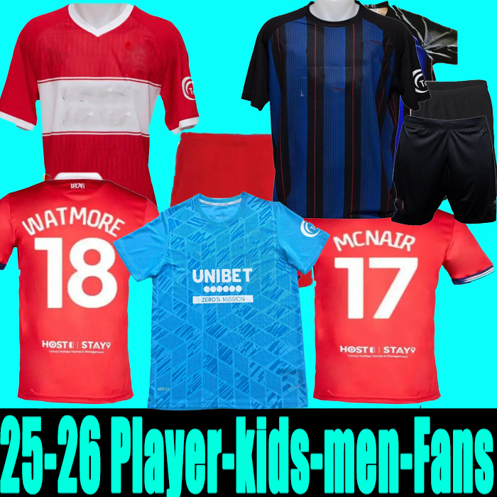 25 26 Middlesbrough Soccer Jerseys 2025 2026 Tavernier Payero Howson McNAIR AKPOM CLARKE FRY FORSS LENIHAN Football Shirt Uniforms Men Kids Kits uniforms S-4XL
