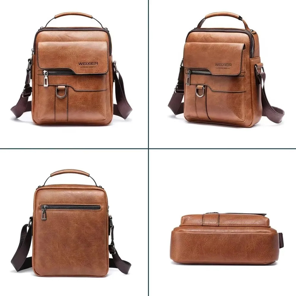 Mens Vintage crossbody bag High Quality handbag Fashion Business leather PU Crossbody 250901