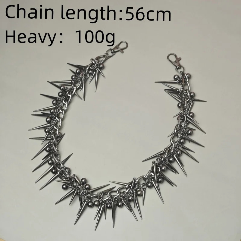 Punk Hip Hop Black Gun Plated Rivet Metal Biker Pants Chain Male Woman Fashion Rock And Roll Accessories Retro Key Chain250901