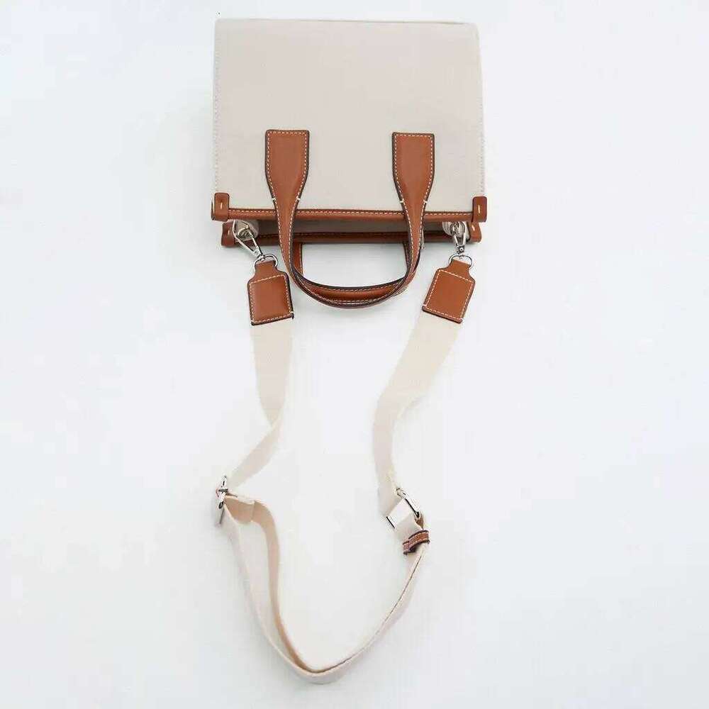 Casual Canvas Tote Handbags Brands Wide Strap Shoulder Designer Bags For Women 2022 Patchwork Crossbody Bag New