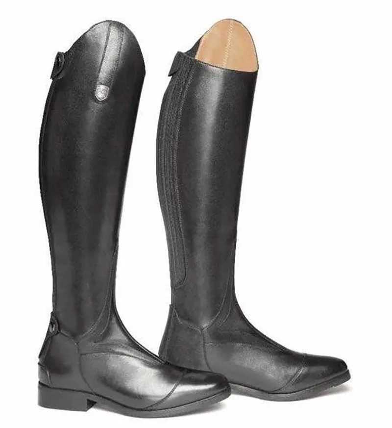 riding high boots horse knee rider leather shoes equestrian long bootcut wide shaft medieval costume for women W250902
