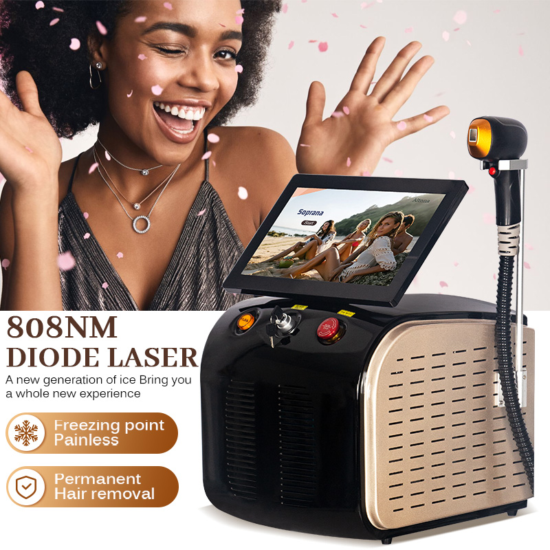 Professional Diode Ice Titanium Laser Body Hair Removal Machine 3 Wavelength 755/808/1064nm Face Hair Remove for Salon Epilator