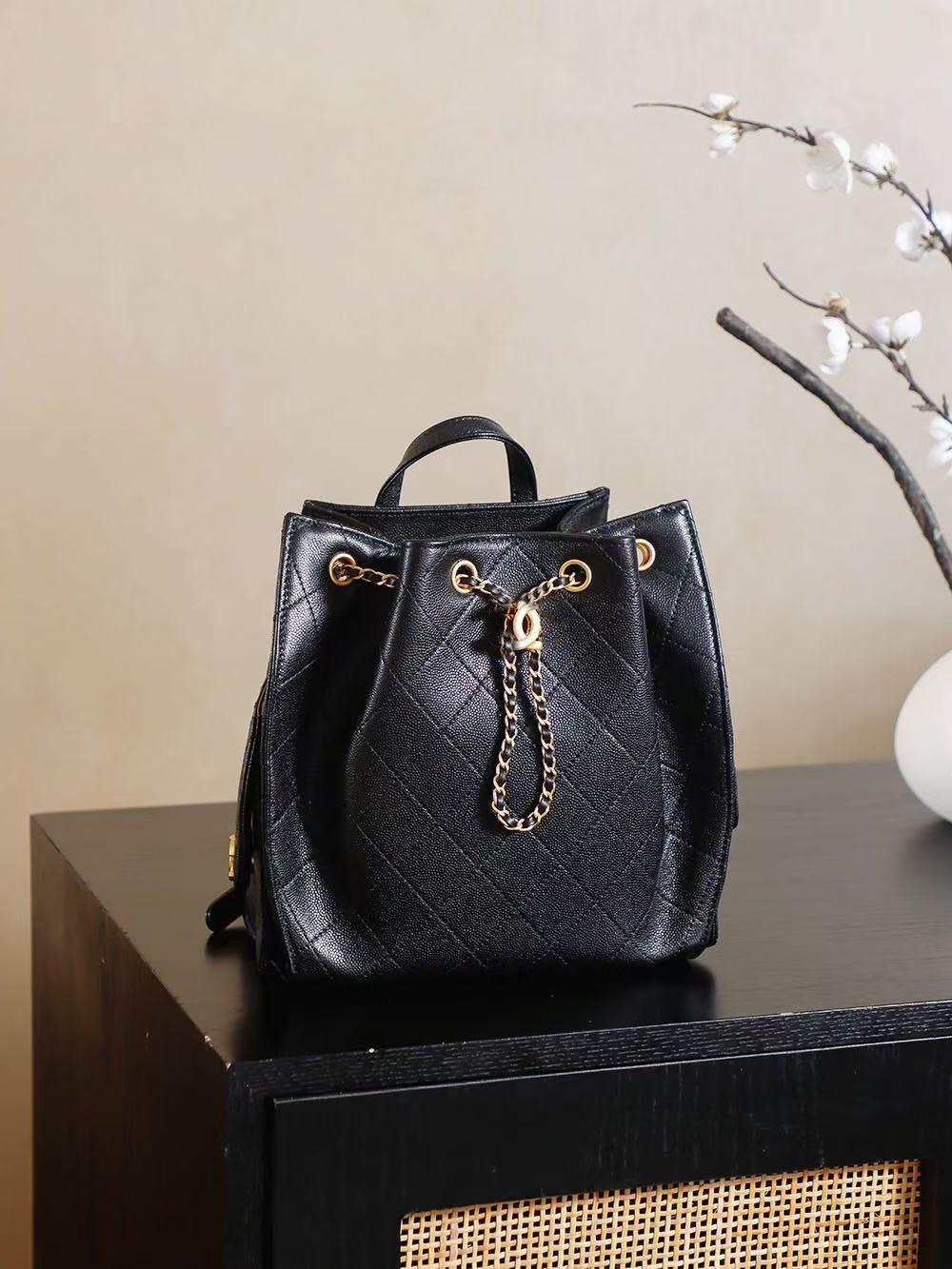 10A designer bag, real leather bag, luxury bag, high-quality handbag, double pocket adjustable large capacity backpack, women's travel bag, shopping bag