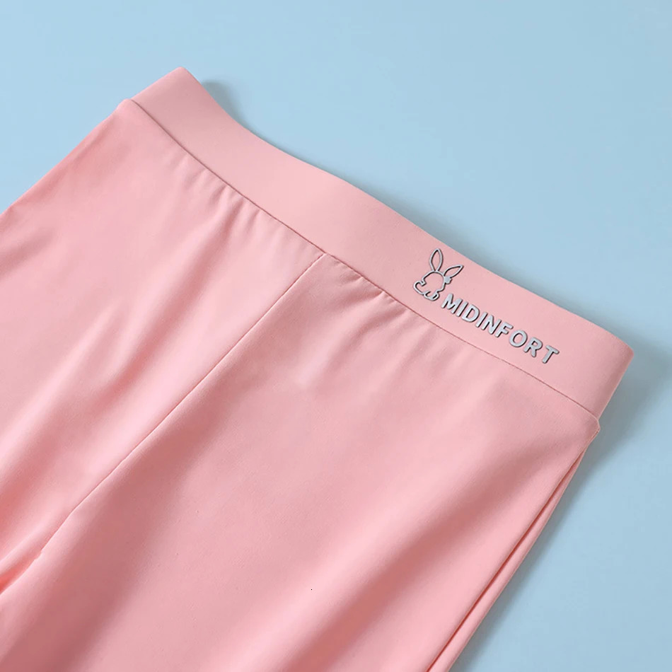 Childrens Fashion Solid color Ice Silk Micro Flared Pants for Girls Breathable Summer Leggings Yoga n Kids 250901
