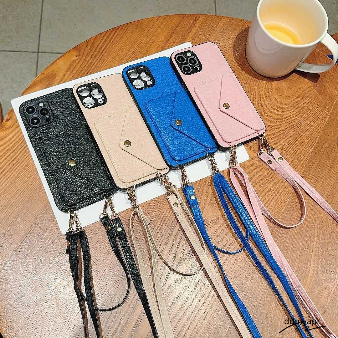 Crossbody Strap Leather Card Slot Pocket Wallet Case For Iphone 11 12 13 14 15 Ddmyaug Pro Max Plus Lanyard Phone Bag Cover Purse Y240815 Ddmyaug