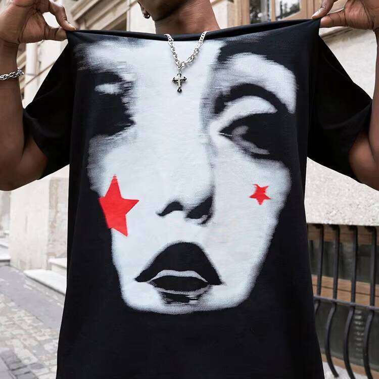 Men's O-neck T-shirt 100% Cotton Quality Oversized Street Style Printed Logo Knitted Clothing Manufacturer