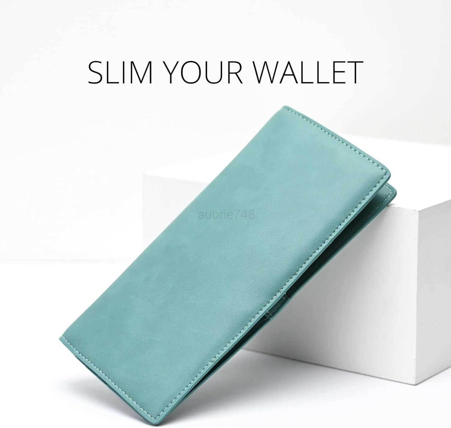 Ultra Slim Thin Women Wallet RFID Blocking CARD Holder Bifold Long Ladies Billfold Purist BlueZ250911