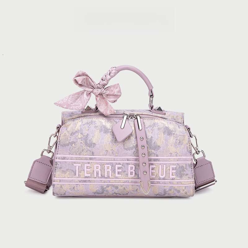 DHpet_wholesale 2025 Women's Boston Bag - Vintage Print Shoulder Purse with Pillow Design, Medium Capacity Crossbody Bag for Daily Use