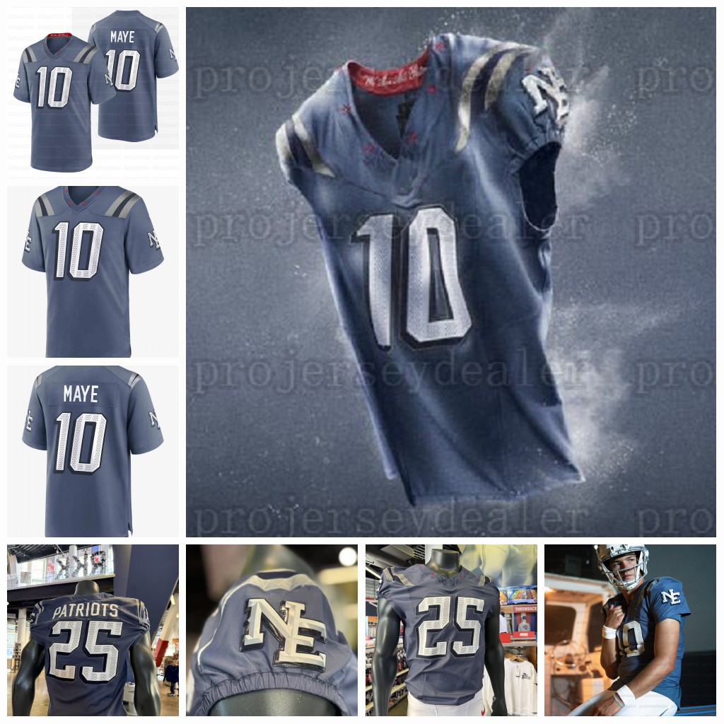 patriot 2025 Rivalries Jersey Drake Maye Rhamondre Stevenson Hunter Henry Jahlani Tavai Stefon Diggs Christian Gonzalez 12 Brady Mike Vrabel