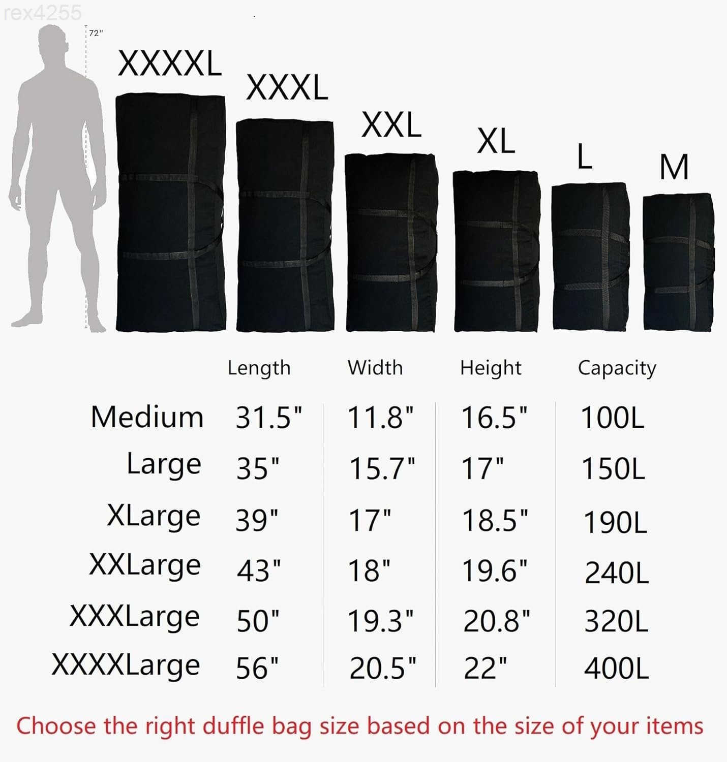 Extra Large Storage Duffle Bag for Travel Big Foldable XL Duffle Bag for Traveling Black M250902