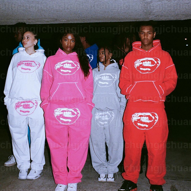 Men's Hoodies Hip-hop Fashion Trend Men Clothing Set Punk High Street American Embroidered Pullovers Gothic Harajuku Casual Sportswear