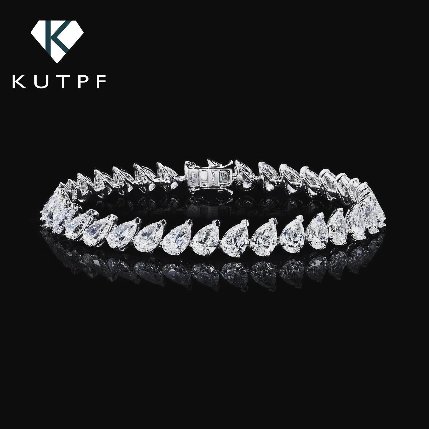 Gra Certified 05carat Pear Cut Moissanite Diamond Tennis Bracelets for Women 925 Sterling Silver Waterdrop Shape Wrist Chain