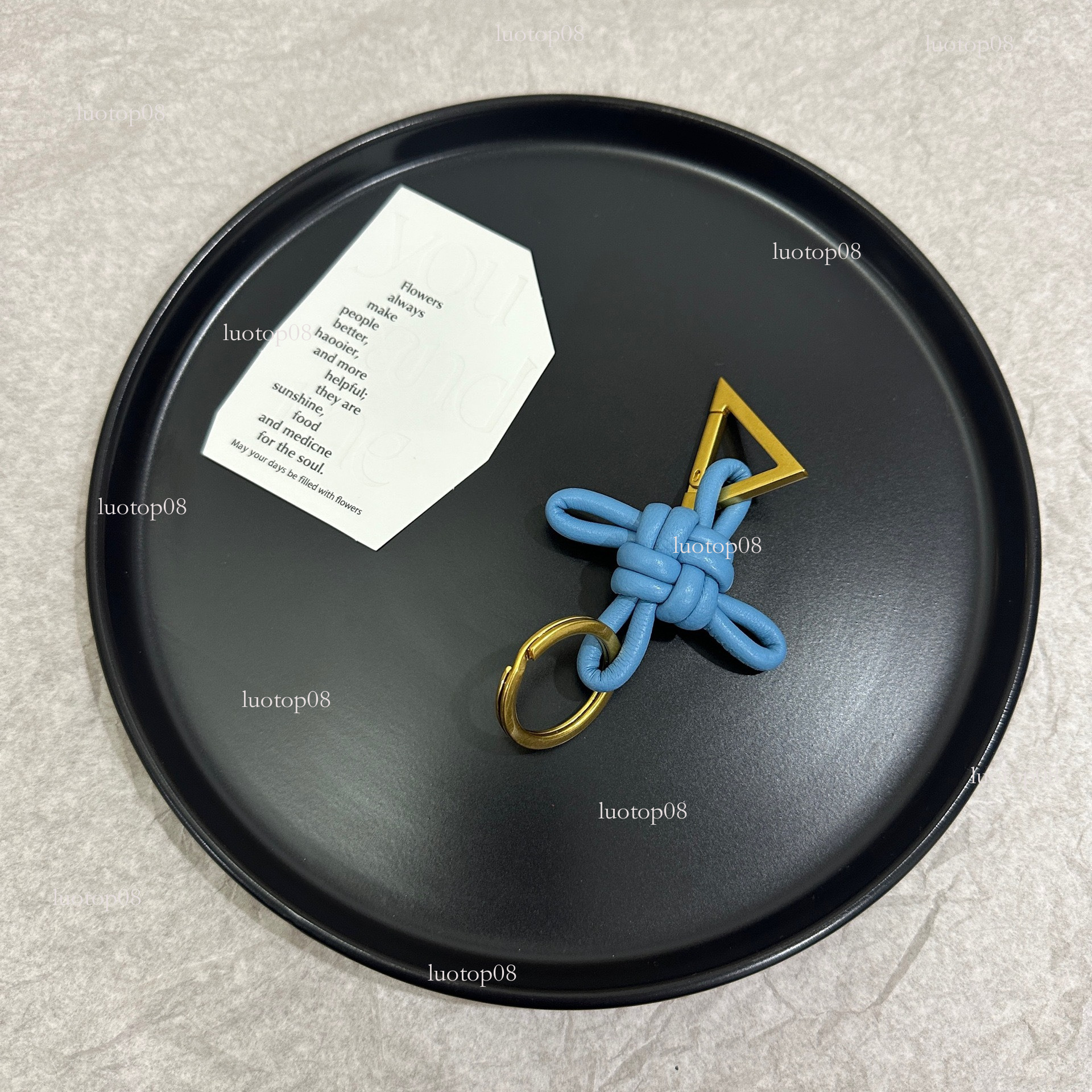 Fashion style hot selling b brand same style chinese knot sheepskin woven car keychain 2025 new genuine leather pendant Luxurys designer