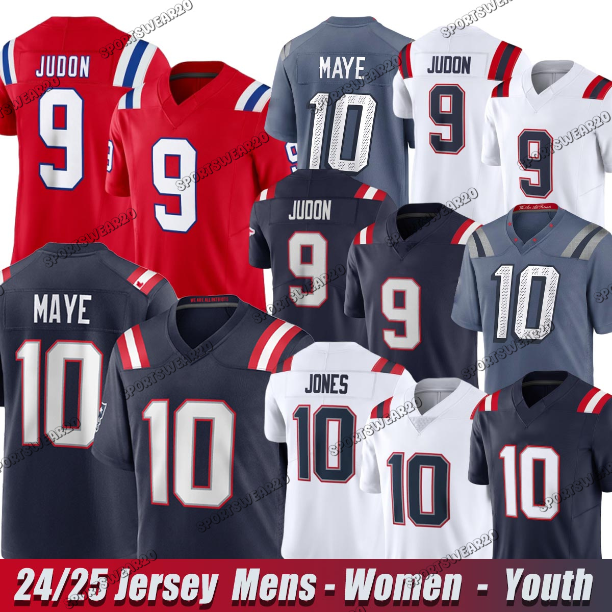 NewEnglandscity PatriotsJersey Rivalries Collection #10 Maye Christian Gonzalez Javon Baker Rhamondre Stevenson #85 Henry Ja'Lynn Polk Randy Moss Football Jerseys