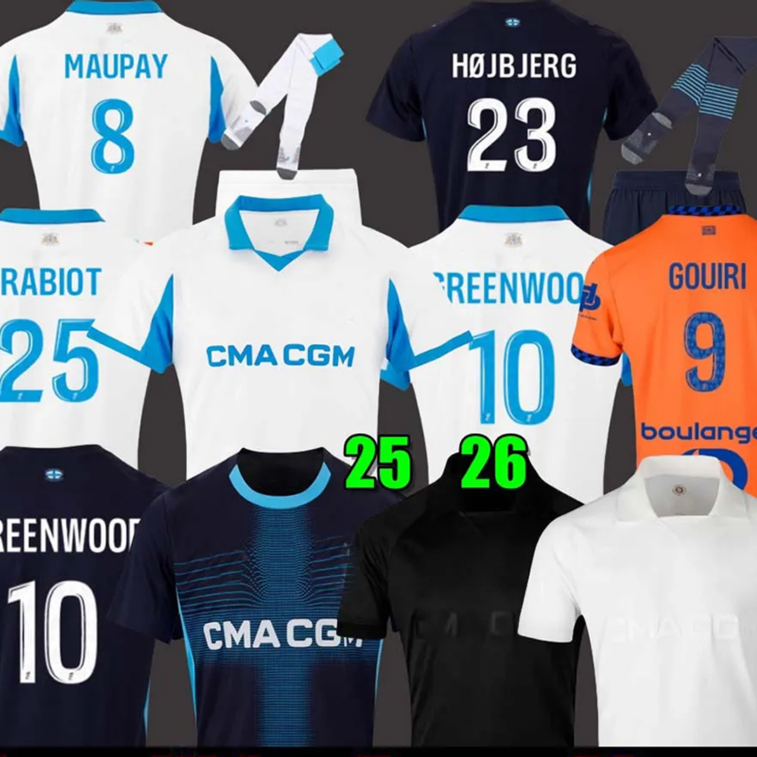 Retro 25 26 maillot de foot GREENWOOD marseilL e Soccer jersey 125th OUNAHI harit 2025 2026 OM Men Kids football shirt hommes enfants NDIAYE Mbemba 91 92 93 98 99 00 01