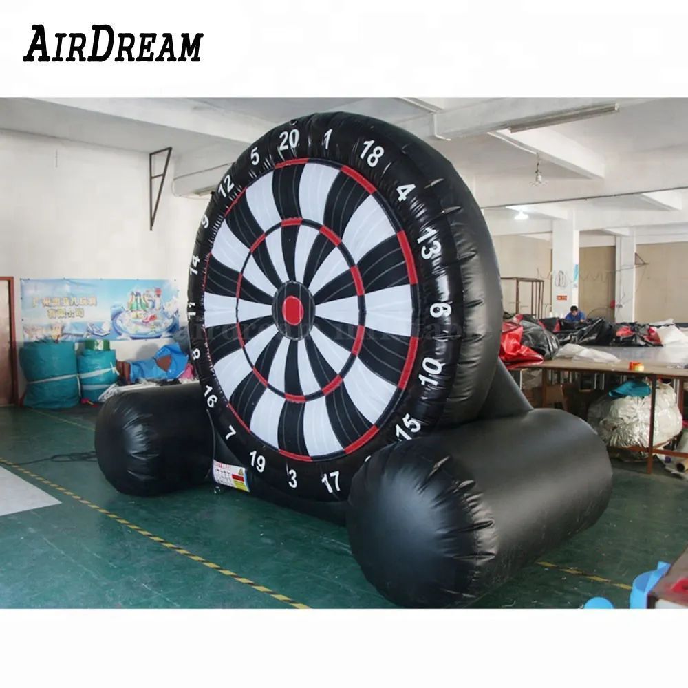 5m high (16.5ft) with 8balls High quality Customize size color inflatable footdarts dart soccer darts board game for sale
