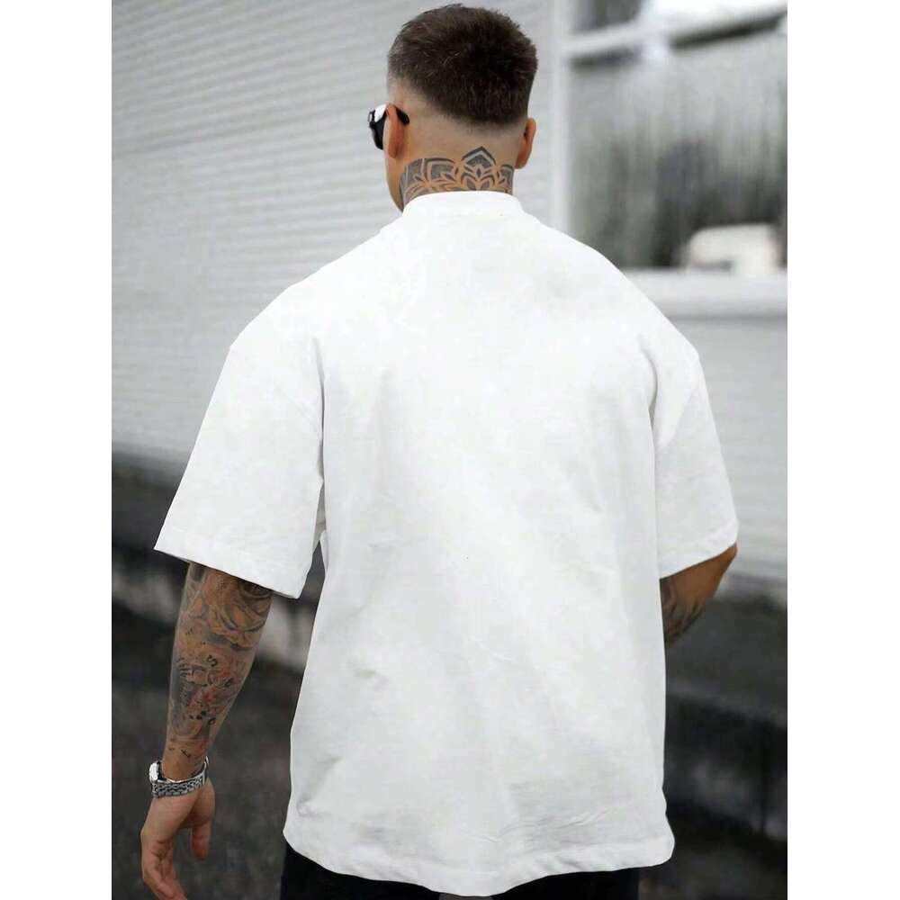 Printed Men's High-Quality 100% Cotton 230GSM Crew Neck Short Sleeve T-Shirt Solid Pattern Design