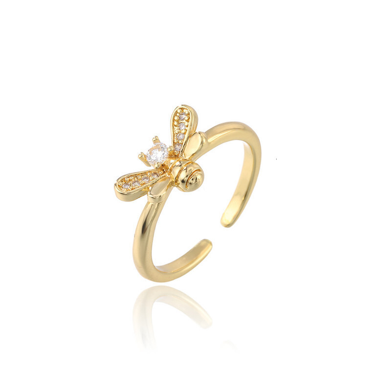 Luxury Brand Designer Jewelry New Product INS Style Simple Little Bee Ring Adjustable Open Design Party Jewelry