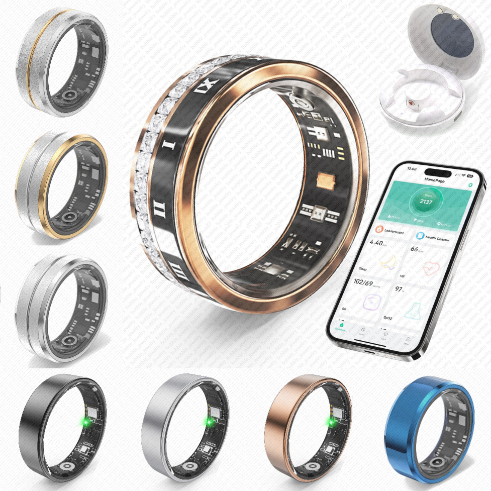 luxury jewelry Smart rings for women Fitness Tracker with Heart Rate Blood Pressure Blood Oxygen Step Counting Sleep Monitoring IP68 Waterproof for iPhone Android