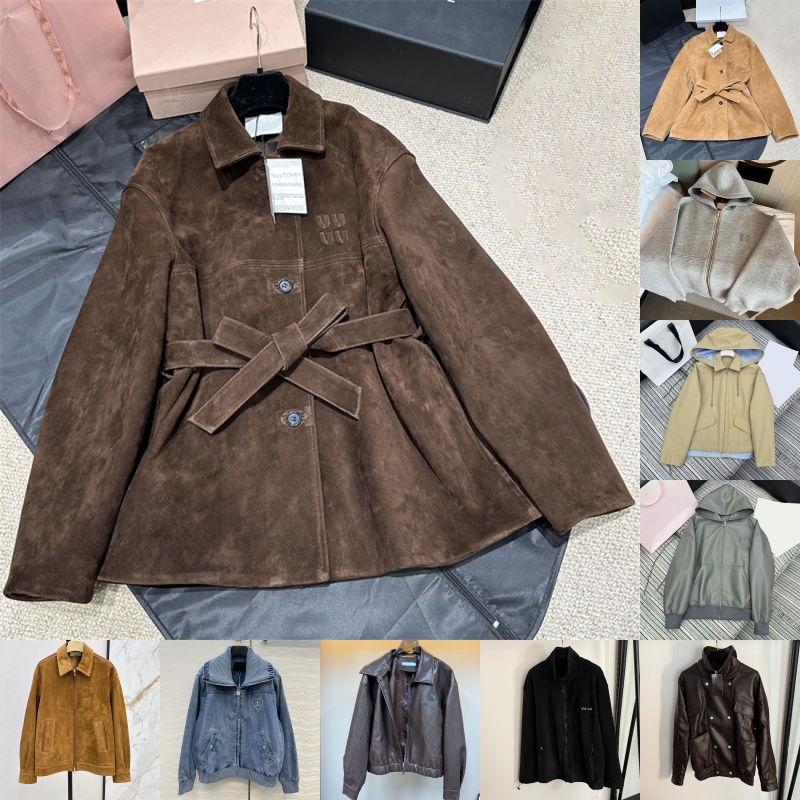 Luxury Women Coat Vintage Faux Suede Jacket Designer Long Sleeved Hooded Jackets Autumn Winter Outdoor Vacation Elegant Coats Cool PU Leather Outerwear