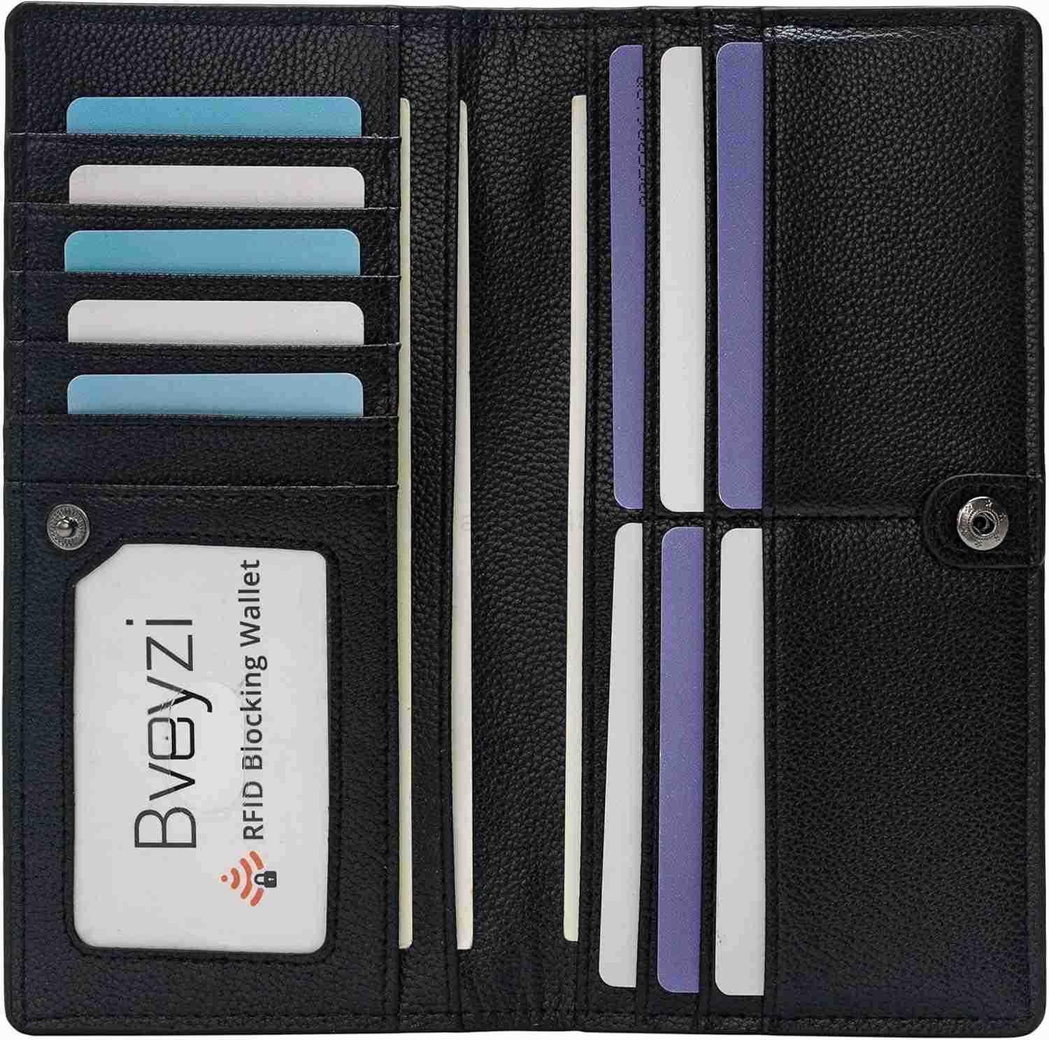 Ultra Slim Thin Leather RFID Blocking CARD Holder Bifold Clutch Wallets for WomenZ250911