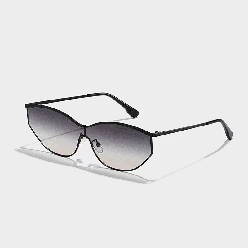 New Fashionable Retro style One piece Sunglasses A Hit Among Influencers Unisex High Definition Metal Stainless Steel Shades