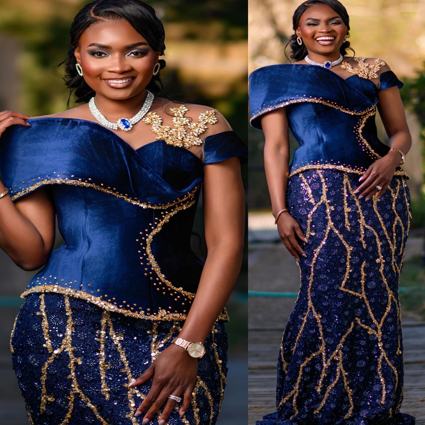 Aso Ebi Royal Blue Mermaid Prom Dresses 2025 Sequined Crystals Beaded Evening Formal Party Second Birthday Engagement Gowns Plus Size Dress For Specia