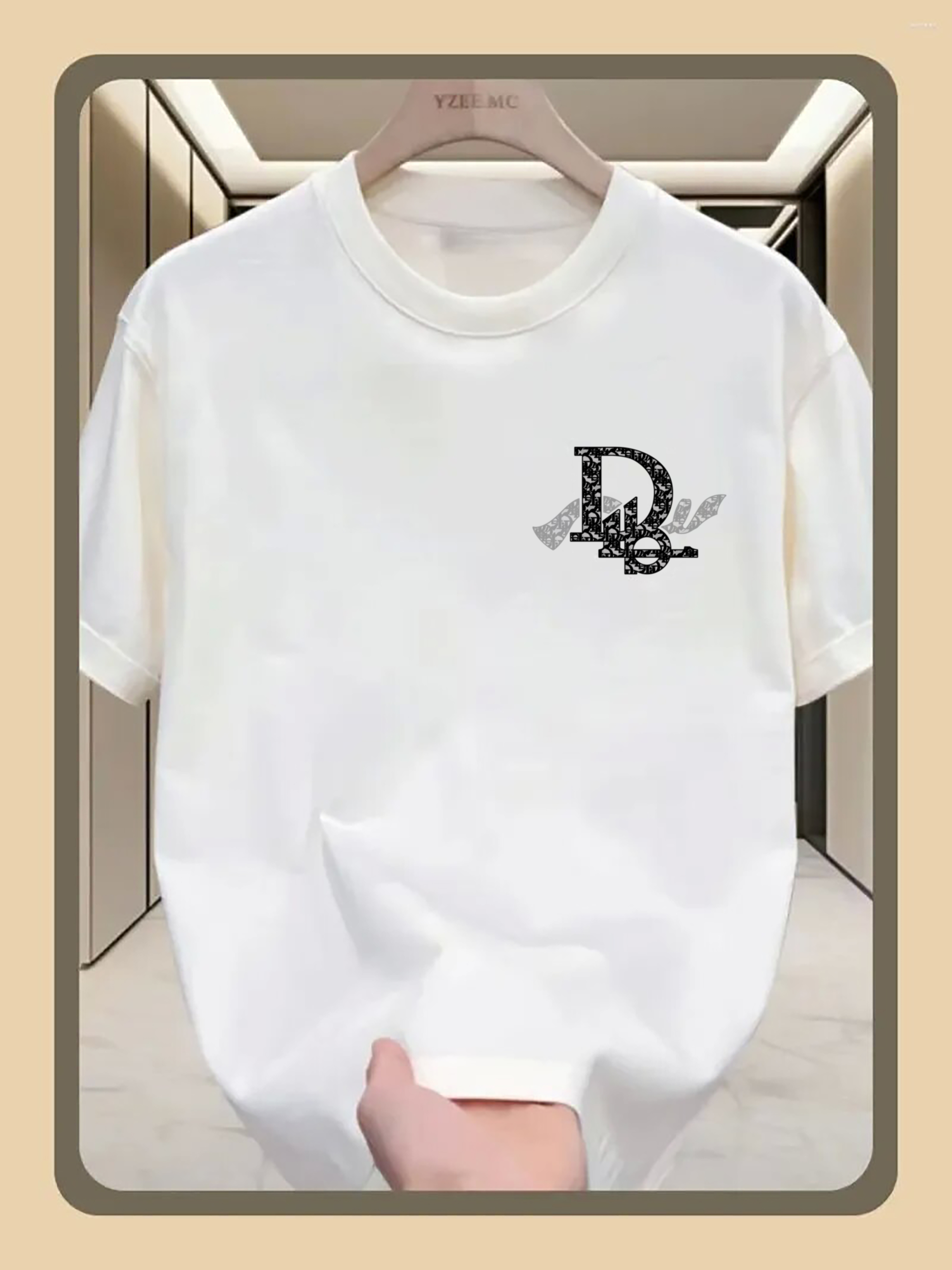 Men's T Shirts 2025 Summer Luxury Brand T-shirt Cotton Casual Flat Print Round Neck Short Sleeve And Women's Tops