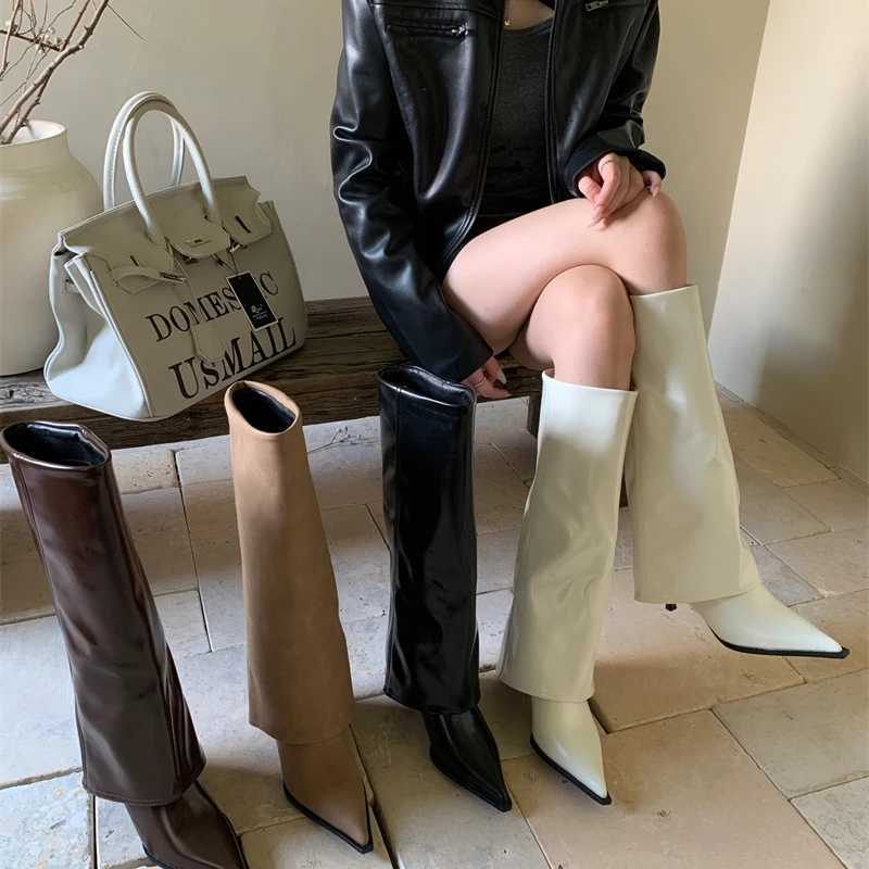Winter Pointed Toe Women KneeHigh Boots Designer High Heels Shoes Modern Long Boots for Women W250902