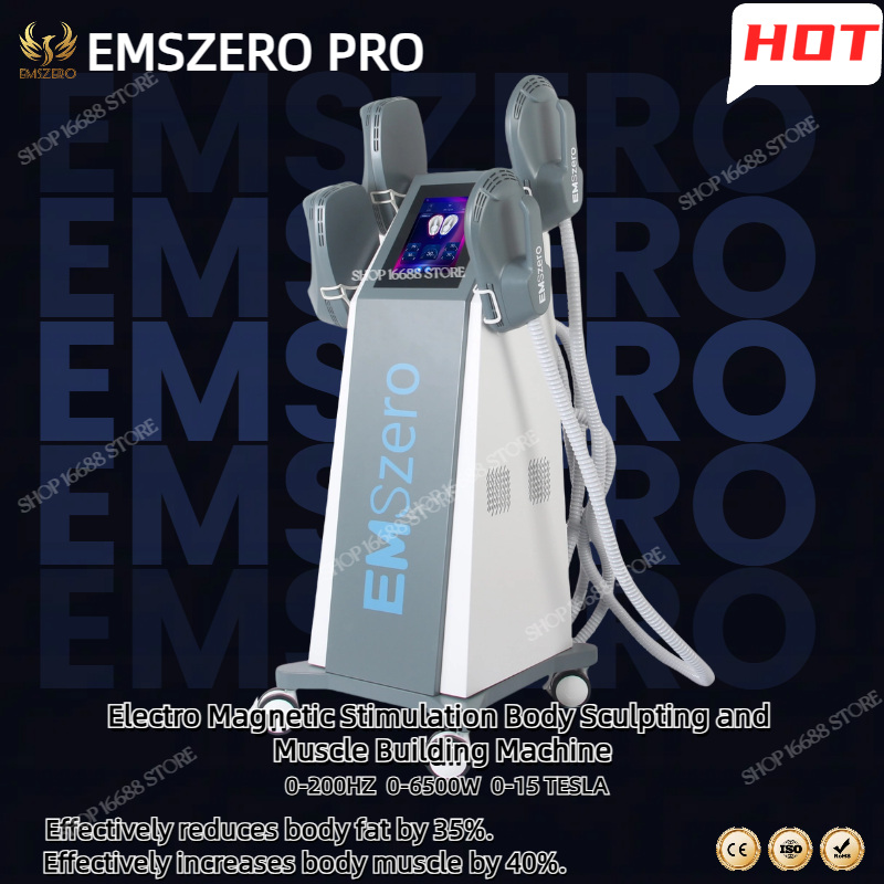 EMSzero MYOslim Ems Sculpting Electro Magnetic Stimulation Body Sculpting and Muscle Building RF 4 Handles Slimming Machine Painless And Non-traumatic