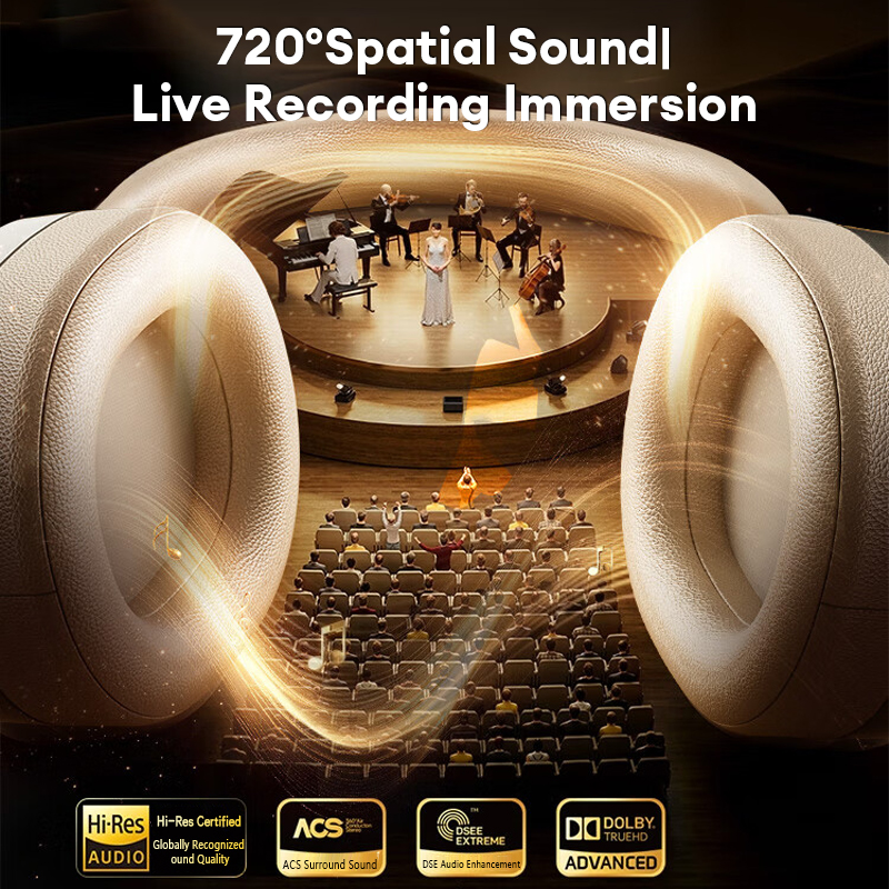 Original LenovoServices LE602 Head Mounted Wireless Earphones Over-ear Bluetooth 6.0 Headphones HIFI Stereo Music Ultra-Low Latency Game Sport Headset
