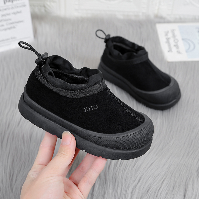 Free Shipping 2025 Winter Kids Warm Plush Cotton Shoes Thick Sole Slip-On Outdoor Leisure Shoes for Boys and Girls Easy Comfortable Cold Proof Design 