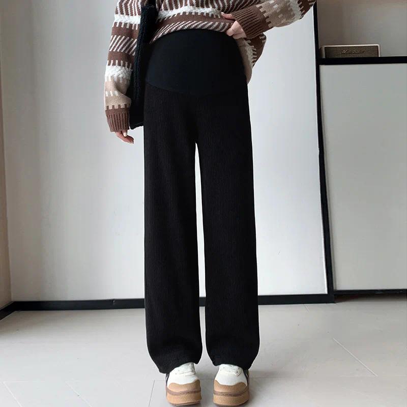Spring Autumn Fashion Maternity Straight Pants, Wide Leg Loose Across High Waist Trousers, Clothes for Pregnant Women Pregnancy