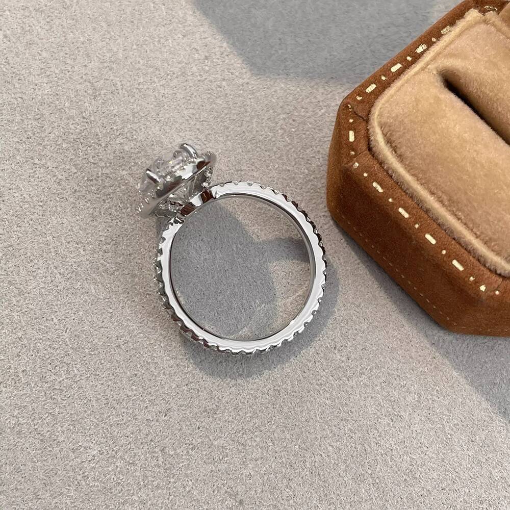 Oval Cut Moissanite Halo Rings with Gra 12carat D Color Lab Diamond Engagement Ring 925 Sterling Silver Wedding Band for Women