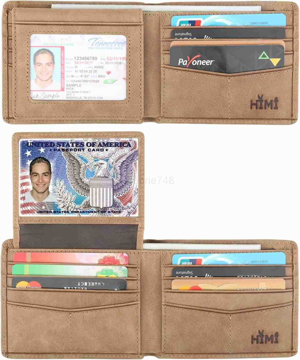 Wallet for MenGenuine Leather RFID Blocking Bifold Stylish Wallet With 2 ID WindowZ250911