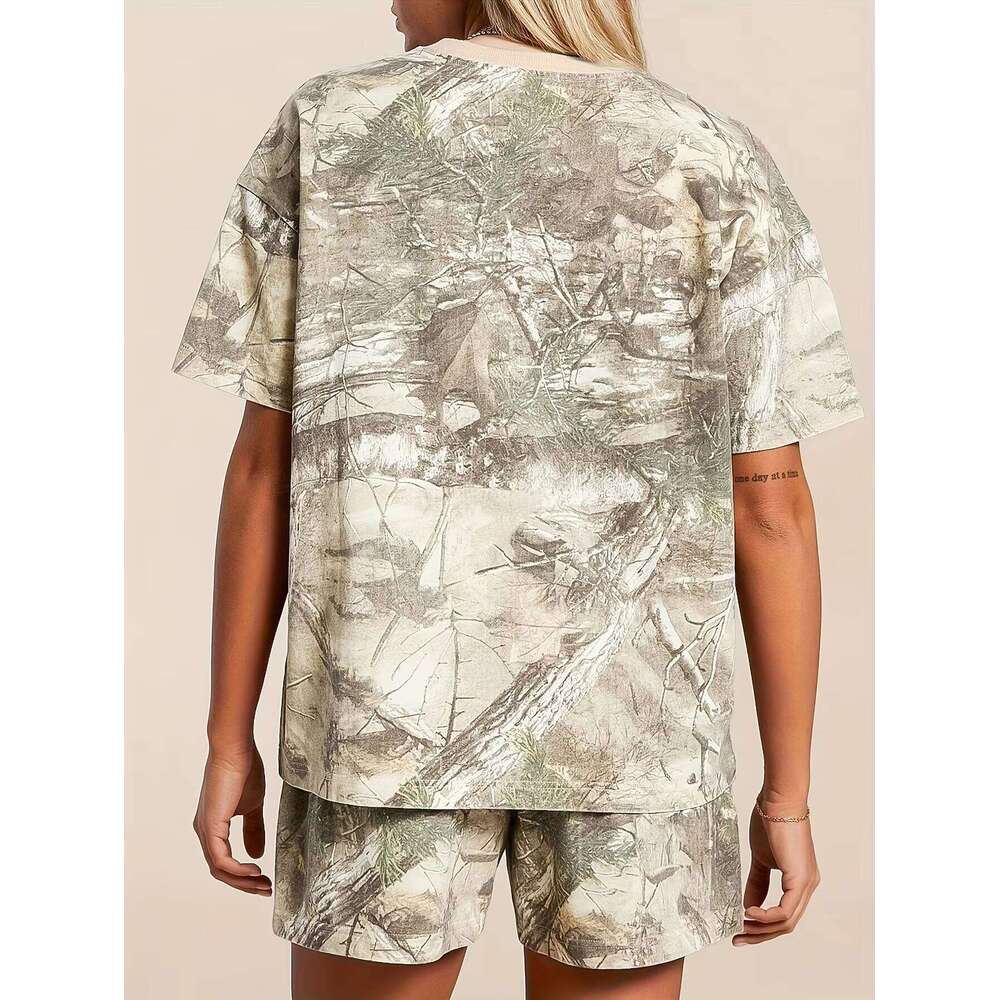100% Cotton Oversized Short Sleeve Men's T-Shirt High-Quality Knitted Leaf Pattern Brand Print