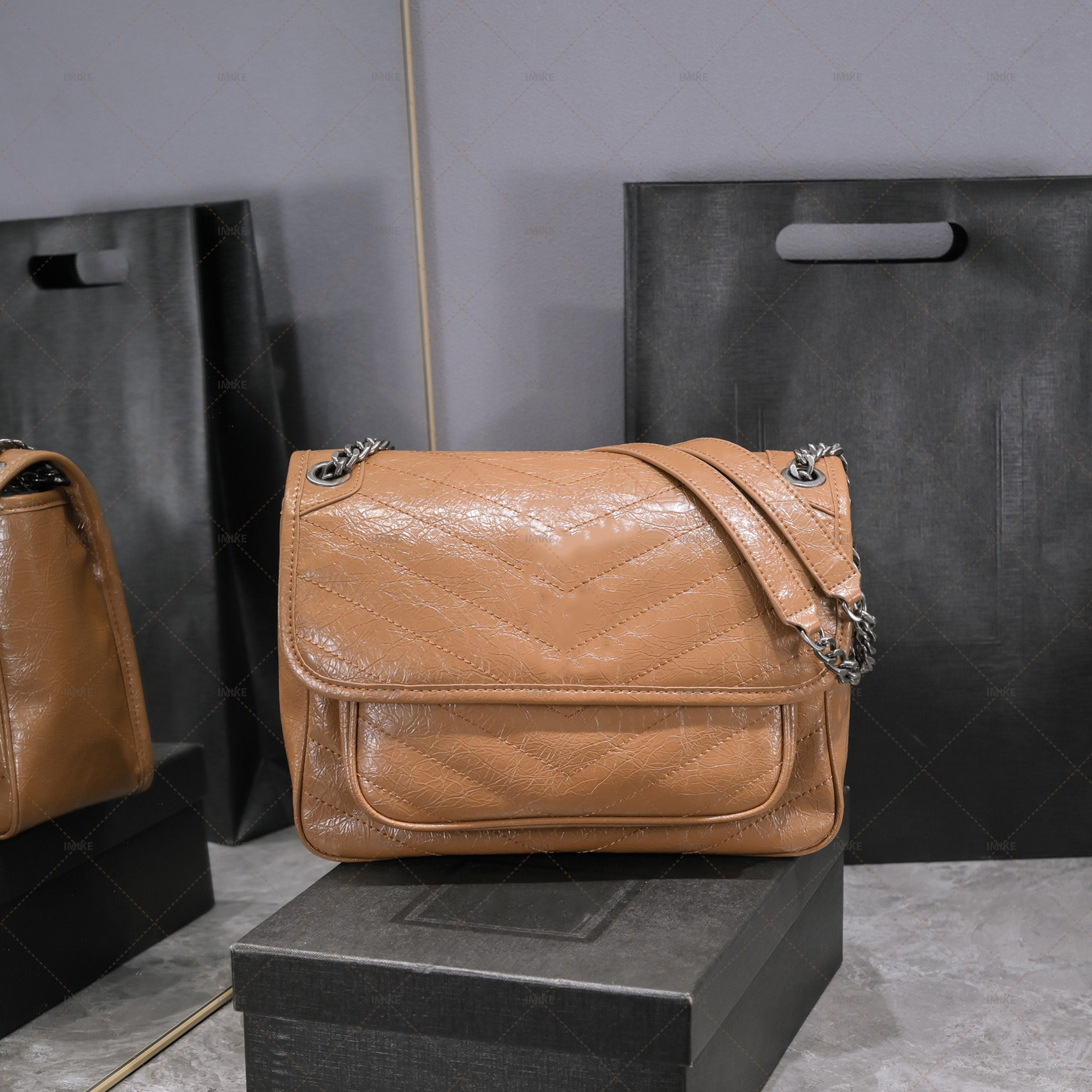 Designer women bag Chain NIKI Bag Women's Shoulder Bag Casual Flip Bag Purse Oil wax cowhide Postman Bag Crossbody Bag