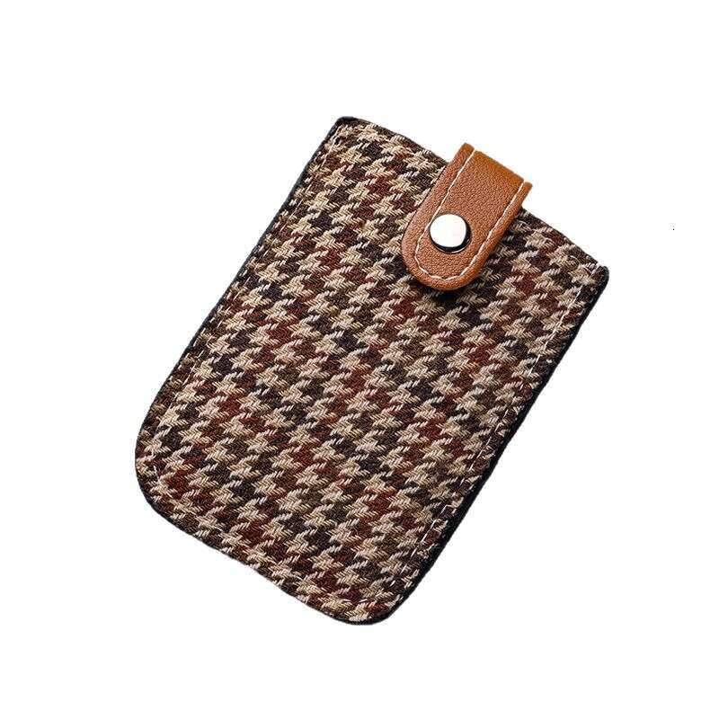 DHpet_wholesale 2025 Women's Houndstooth Card Holder - RFID Blocking Slim Wallet with Magnetic Protection, Fashion Mini Card Case Organizer