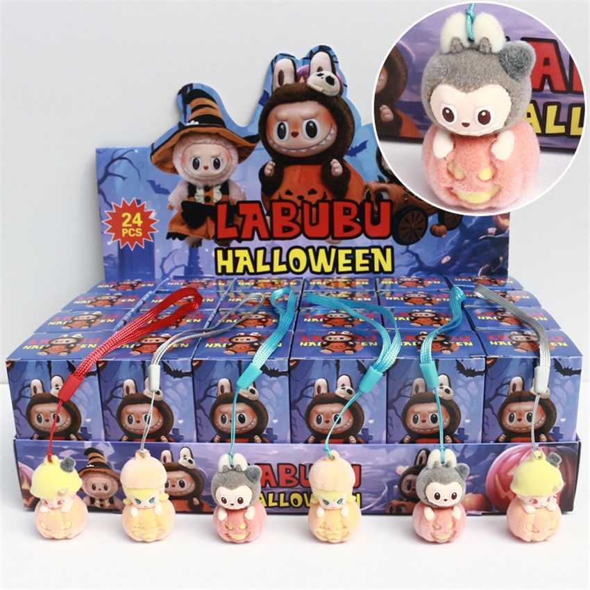 24Pack Labubu Blind Box Resin Keychain Pendant Blind Box Blind Bag LABUBU Keychain