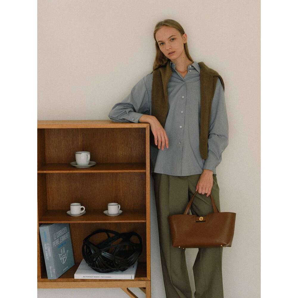 Retro Leather Handbag Women's Large Capaci Square Oulder Tote Bag Casual Faionable Canvas Magnetic Bule Cl...